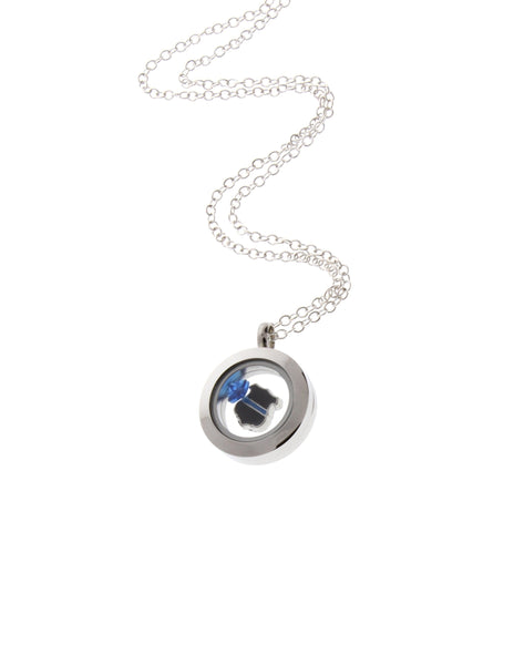 Thin Blue Line - Floating Locket Necklace