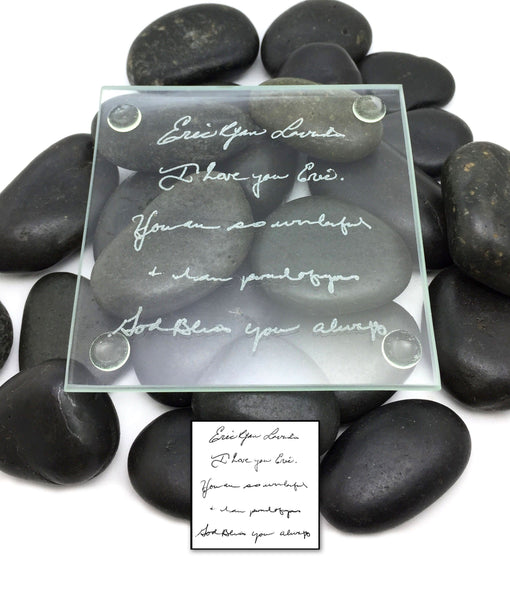 Actual handwriting coaster