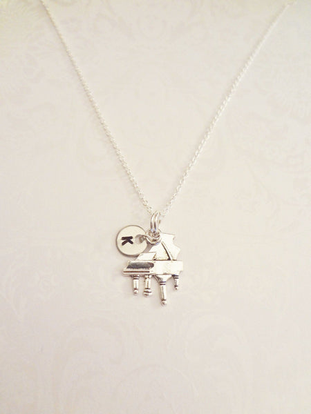 Piano Necklace with Initial - Anomaly Creations & Designs
 - 2