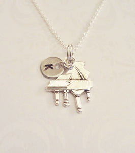 Piano Necklace with Initial - Anomaly Creations & Designs
 - 5