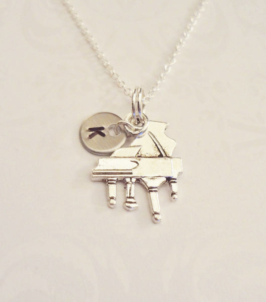 Piano Necklace with Initial - Anomaly Creations & Designs
 - 5