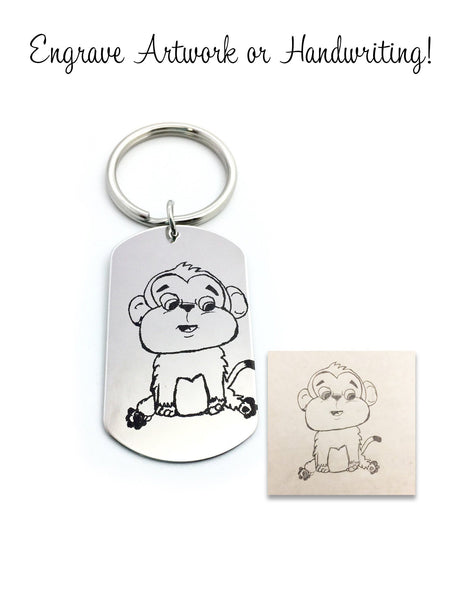 Personalized Handwriting or Drawing Keychain