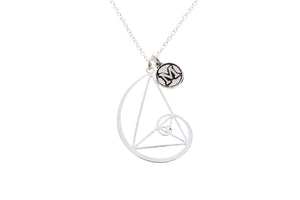 Golden Ratio Necklace with Initial Charm