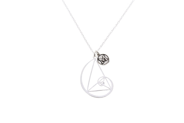 Golden Ratio Necklace with Initial Charm