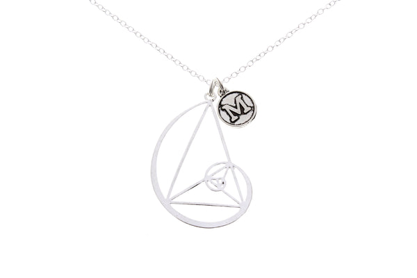 Golden Ratio Necklace with Initial Charm