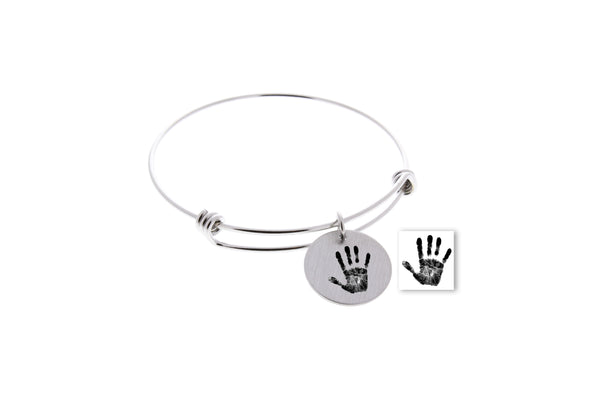 Handprint or Footprint, Bangle Bracelet (Customize!)