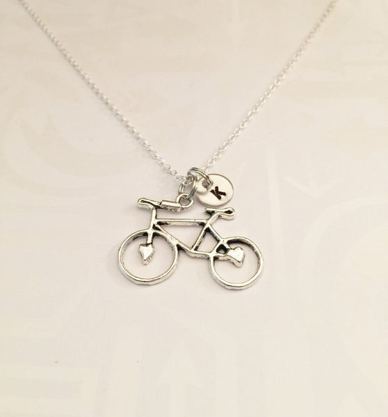 Bicycle Necklace with Initial - Anomaly Creations & Designs