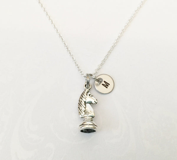 Chess Necklace with Initial - Anomaly Creations & Designs