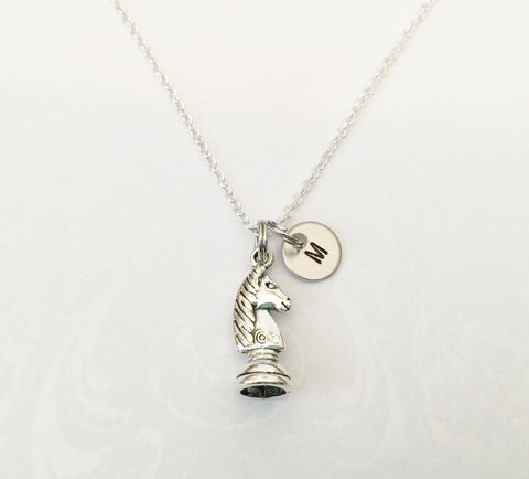 Chess Necklace with Initial - Anomaly Creations & Designs