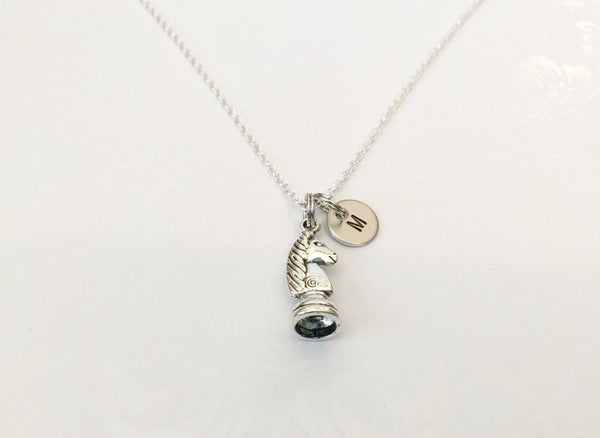 Chess Necklace with Initial - Anomaly Creations & Designs