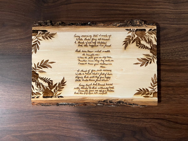 Handwriting Wood Slice