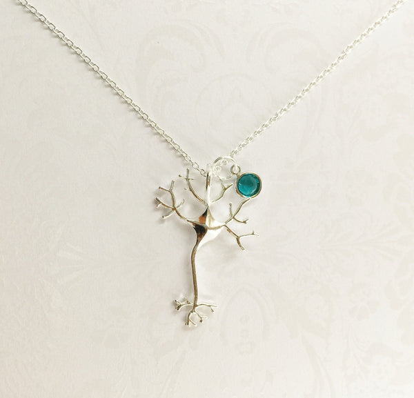 Neuron Necklace with Swarovski Birthstone - Anomaly Creations & Designs
 - 4