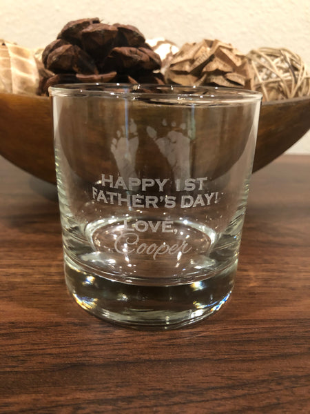 Actual Baby Footprints Glass