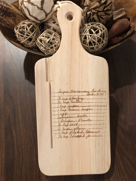 Recipe Cutting Board (Actual Handwritten Recipe)