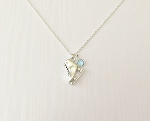 Ice Skating Necklace with Swarovski Birthstone - Anomaly Creations & Designs
 - 1