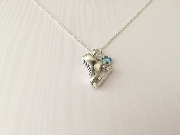 Ice Skating Necklace with Swarovski Birthstone - Anomaly Creations & Designs
 - 3