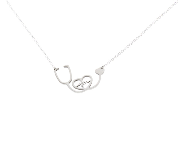 Heart EKG Stethoscope Necklace