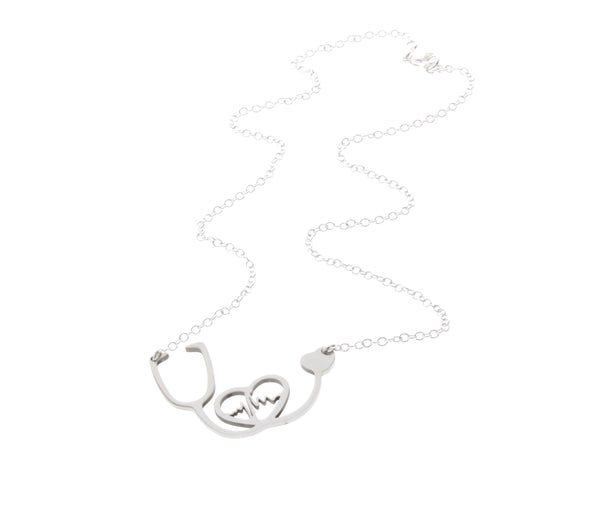 Heart EKG Stethoscope Necklace