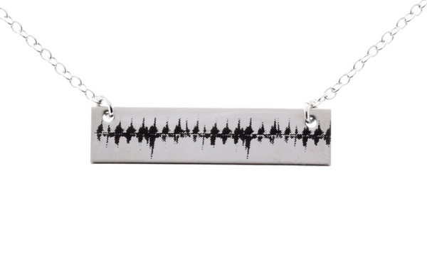 actual EKG heartbeat rhythm necklace, actual heart beat necklace, sound wave necklace