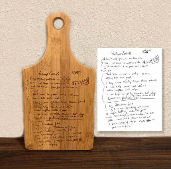 Recipe Cutting Board (Actual Handwritten Recipe)