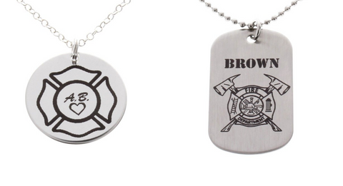 Firefighter Maltese Cross His & Hers Necklaces