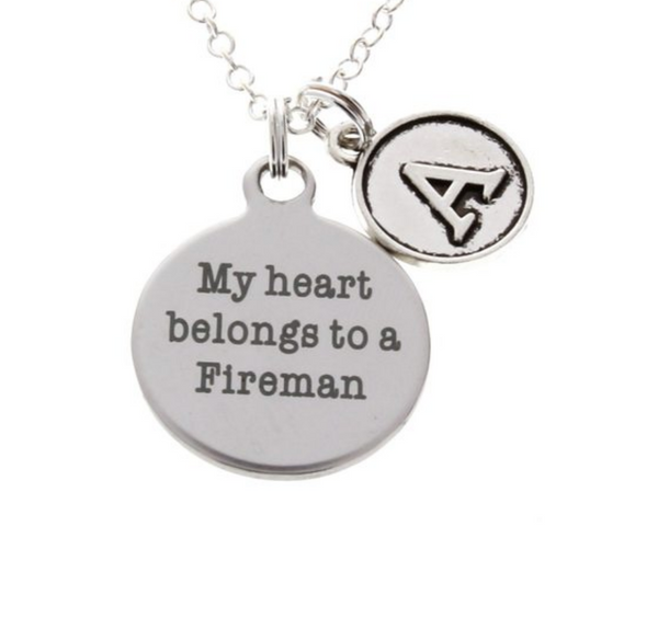 My Heart belongs to a Fireman Necklace
