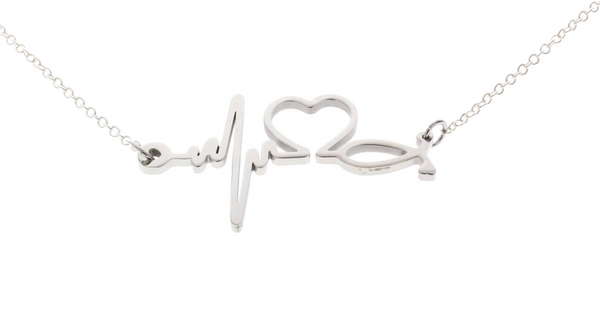 Electrocardiogram EKG Heartbeat Necklace