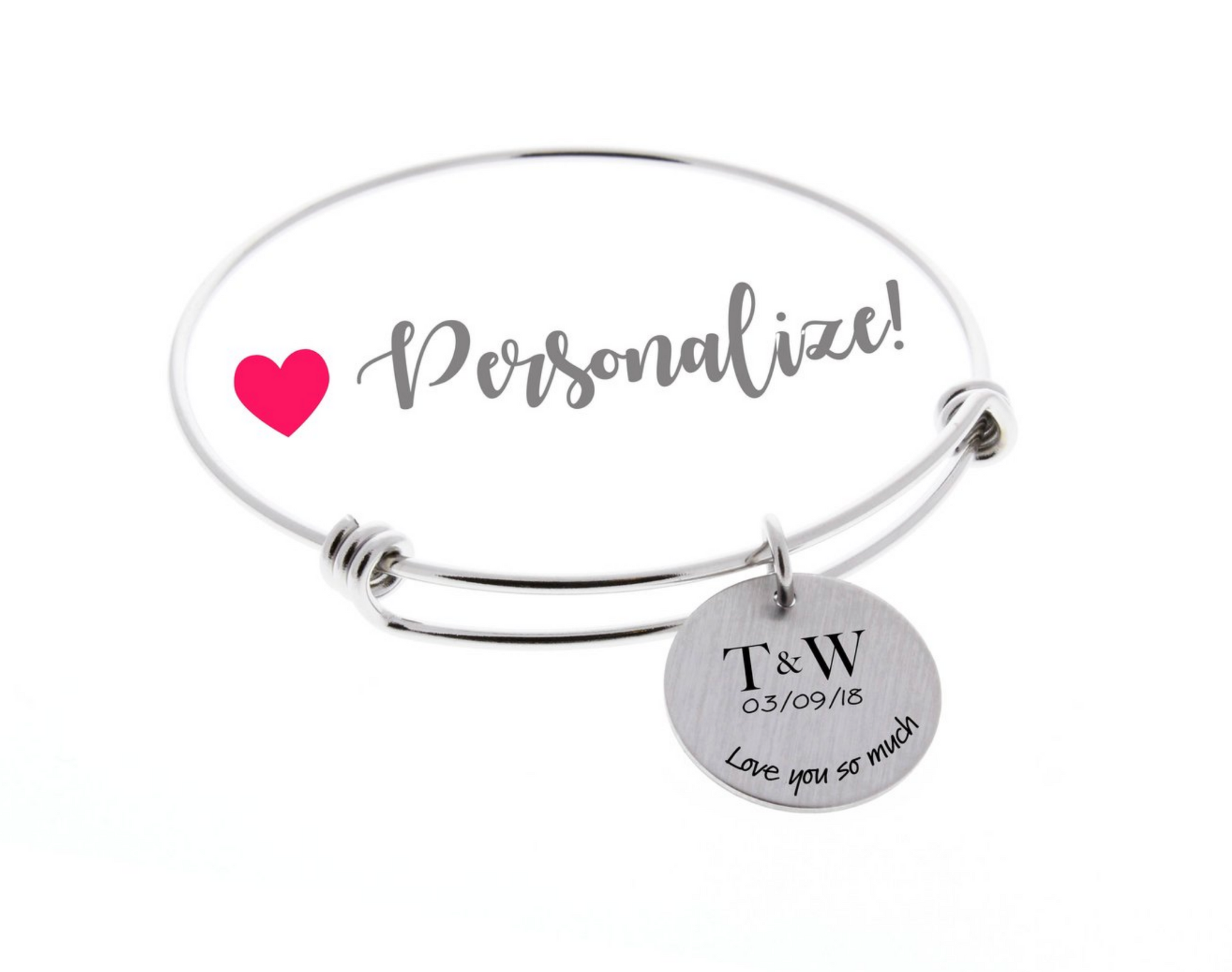 Personalized Bangle Bracelet