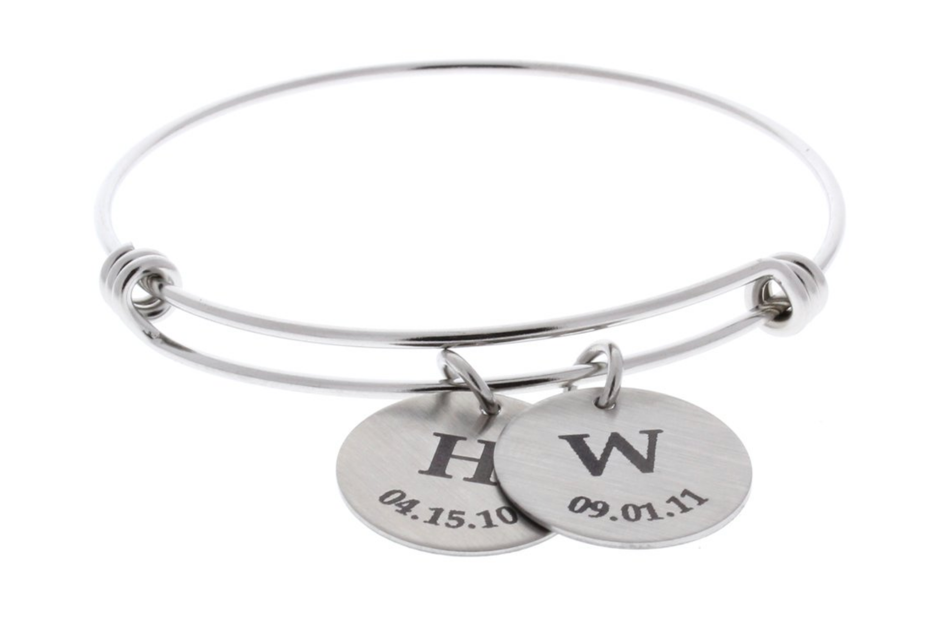 Initials Bangle Bracelet