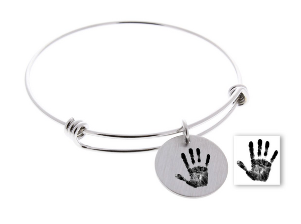 Handprint or Footprint, Bangle Bracelet (Customize!)