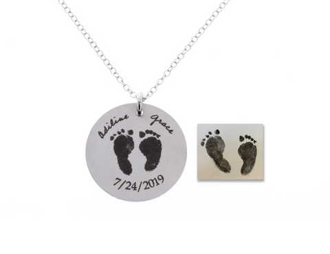 Baby Footprint Necklace (Customize)
