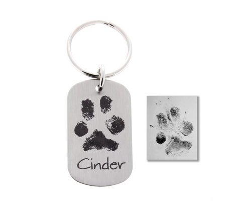 Paw Print Keychain (Your dog or cats real paw print)