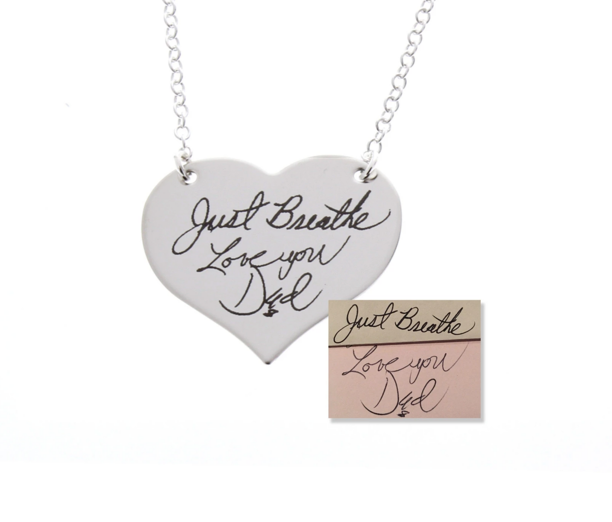 Handwriting Heart Necklace