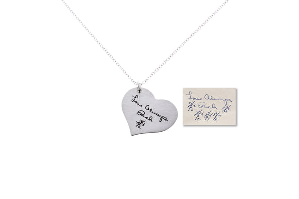 Handwriting Heart Necklace