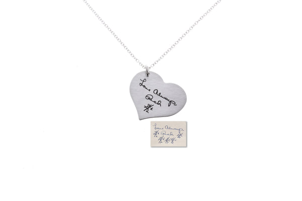 Handwriting Heart Necklace