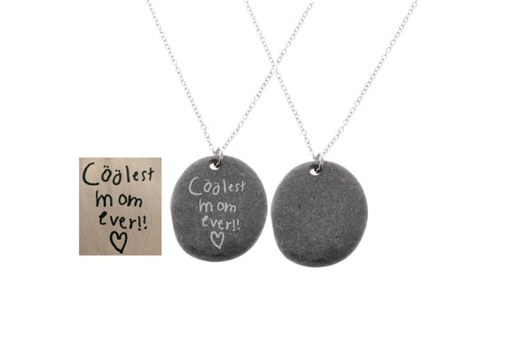 Stone Necklace - Real Handwriting