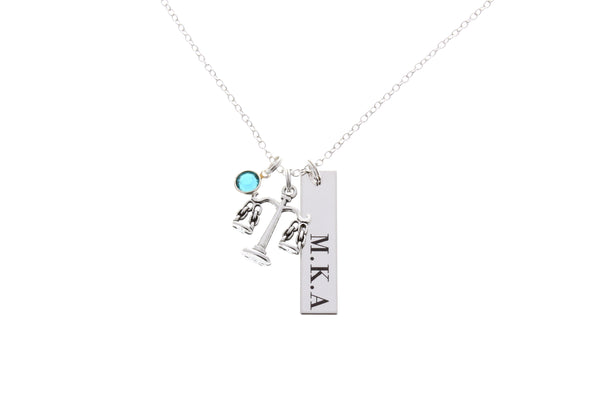 Scales of Justice Necklace - Custom Bar Necklace