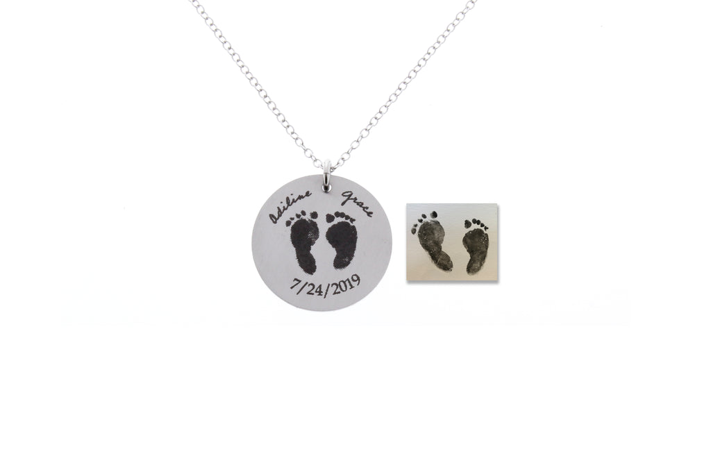 Actual Baby Footprint Necklace Anomaly Creations & Designs, Inc.