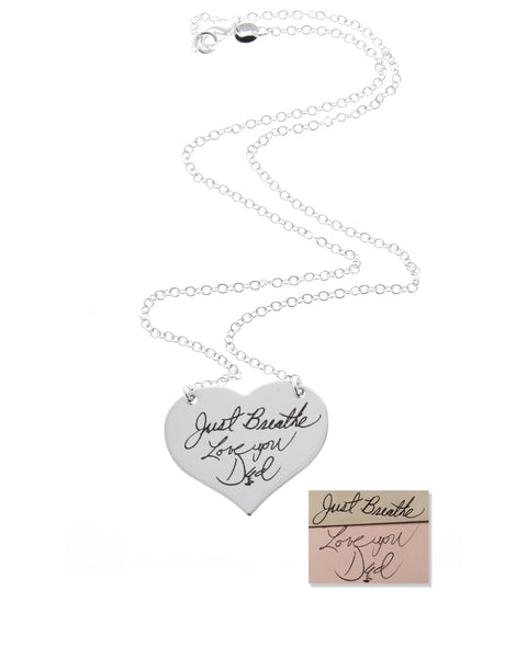 Handwriting Heart Necklace