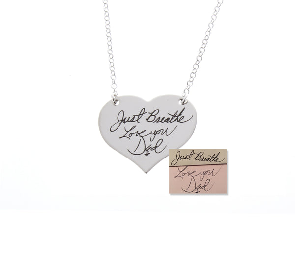 Handwriting Heart Necklace