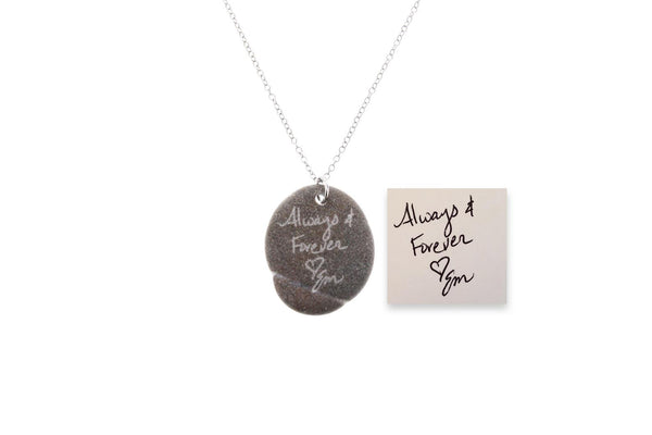 Stone Necklace - Real Handwriting