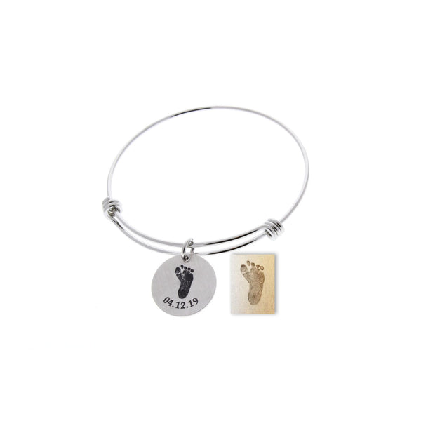 Handprint or Footprint, Bangle Bracelet (Customize!)