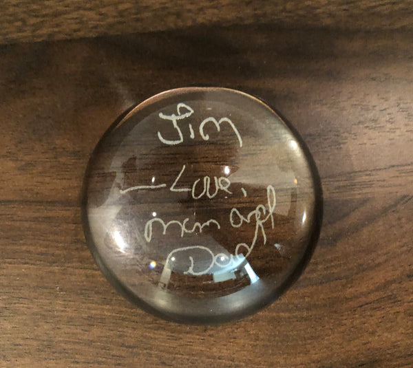 Actual Handwriting Glass Dome Paperweight