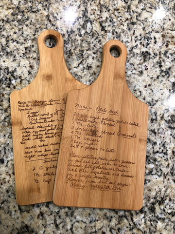 Recipe Cutting Board (Actual Handwritten Recipe)