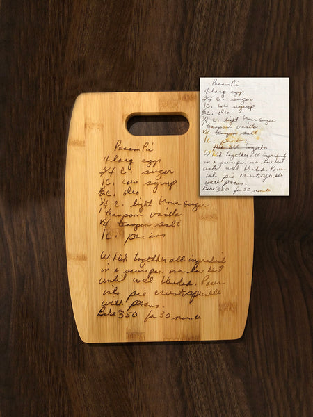 Recipe Cutting Board (Actual Handwritten Recipe)