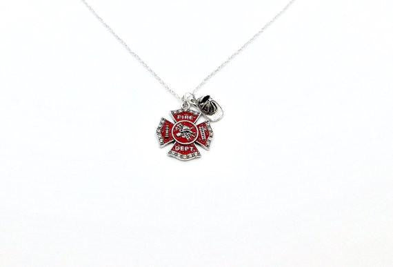 Firefighter Maltese Cross Necklace