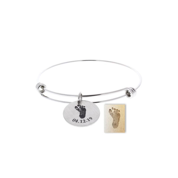 Handprint or Footprint, Bangle Bracelet (Customize!)