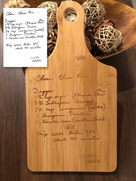 Recipe Cutting Board (Actual Handwritten Recipe)