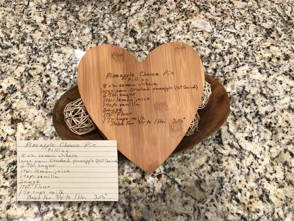 Recipe Cutting Board (Actual Handwritten Recipe)