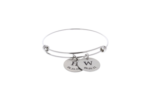 Initials Bangle Bracelet